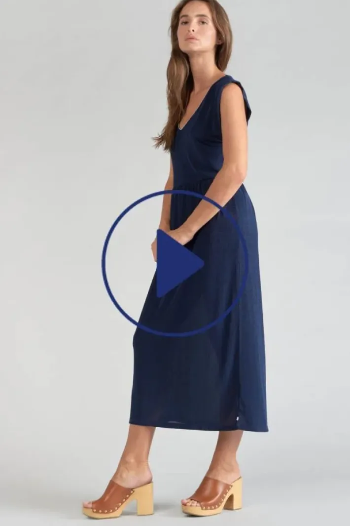 Le Temps des Cerises Robe Longue Nata Bleu Marine Midnight Outlet