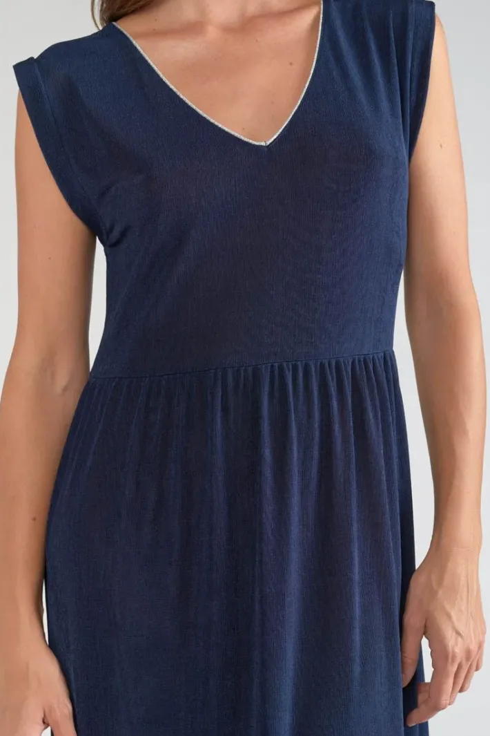 Le Temps des Cerises Robe Longue Nata Bleu Marine Midnight Outlet