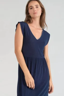 Le Temps des Cerises Robe Longue Nata Bleu Marine Midnight Outlet