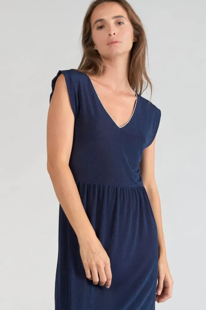 Le Temps des Cerises Robe Longue Nata Bleu Marine Midnight Outlet