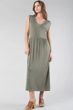 Le Temps des Cerises Robe Longue Nata Kaki Lizard Online