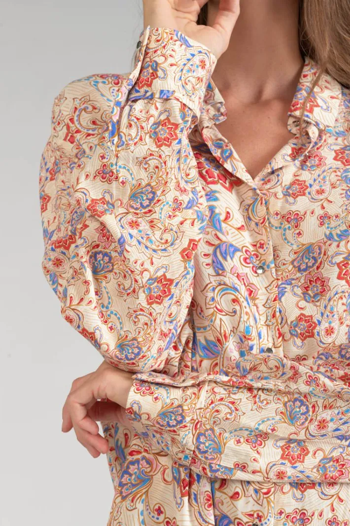 Le Temps des Cerises Robe-Chemise Tita A Motif Cachemire Pomelo Best