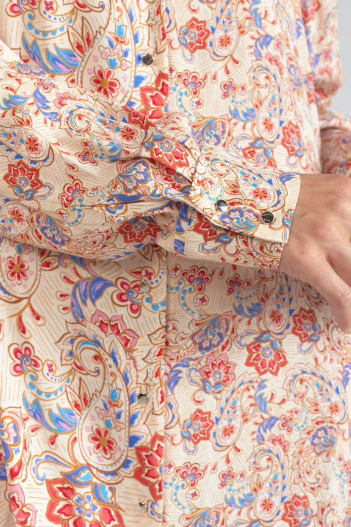 Le Temps des Cerises Robe-Chemise Tita A Motif Cachemire Pomelo Best