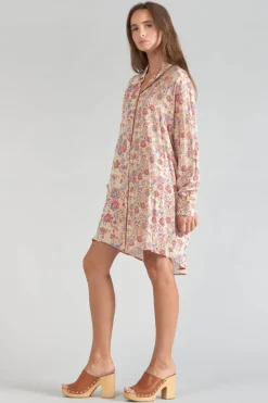Le Temps des Cerises Robe-Chemise Tita A Motif Cachemire Pomelo Best