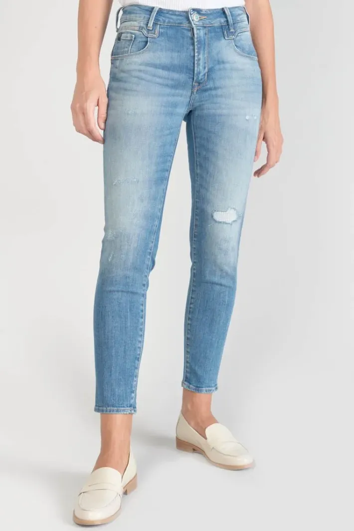 Le Temps des Cerises Sabi Pulp Slim Taille Haute 7/8Eme Jeans Destroy Bleu N°3 Blue Discount