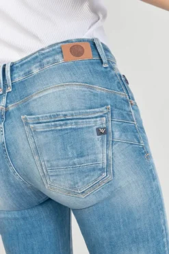 Le Temps des Cerises Sabi Pulp Slim Taille Haute 7/8Eme Jeans Destroy Bleu N°3 Blue Discount