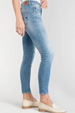 Le Temps des Cerises Sabi Pulp Slim Taille Haute 7/8Eme Jeans Destroy Bleu N°3 Blue Discount
