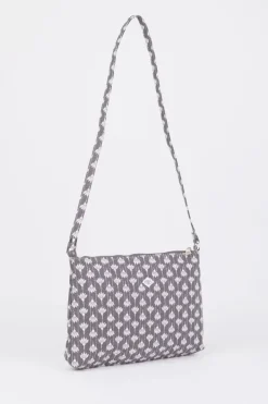 Le Temps des Cerises Sac A Bandouliere Lauri Gris A Motif Floral Grey New