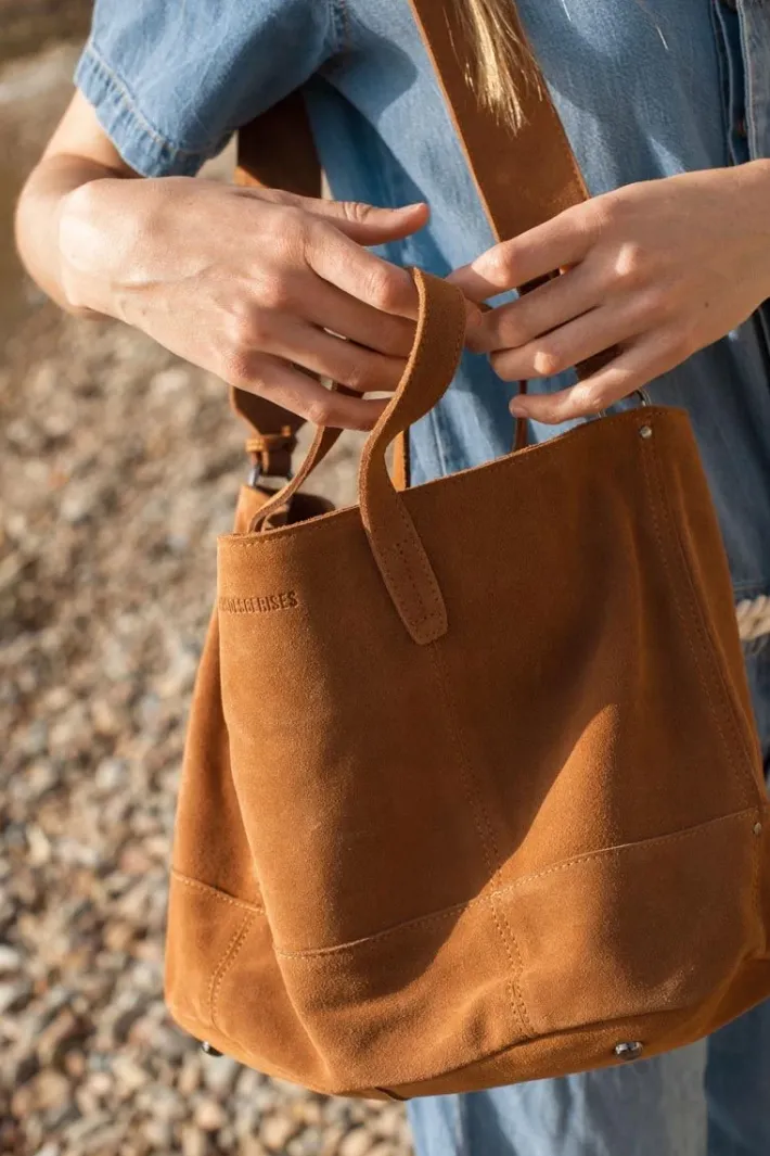 Le Temps des Cerises Sac Astier En Cuir Suede Camel Cheap