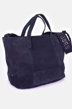 Le Temps des Cerises Sac Astier En Cuir Suede Bleu Nuit Marine Store
