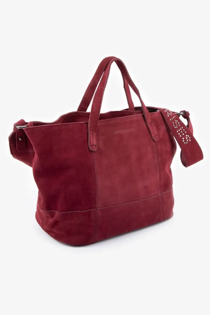 Le Temps des Cerises Sac Astier En Cuir Suede Bordeaux Rouge Fonce New