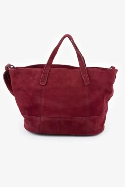 Le Temps des Cerises Sac Astier En Cuir Suede Bordeaux Rouge Fonce New