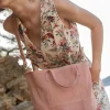 Le Temps des Cerises Sac Astier En Cuir Suede Rose Poudre Powdery Pink Flash Sale
