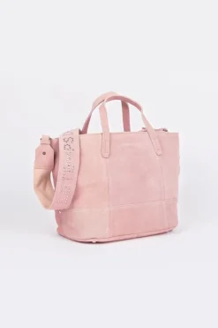 Le Temps des Cerises Sac Astier En Cuir Suede Rose Poudre Powdery Pink Flash Sale