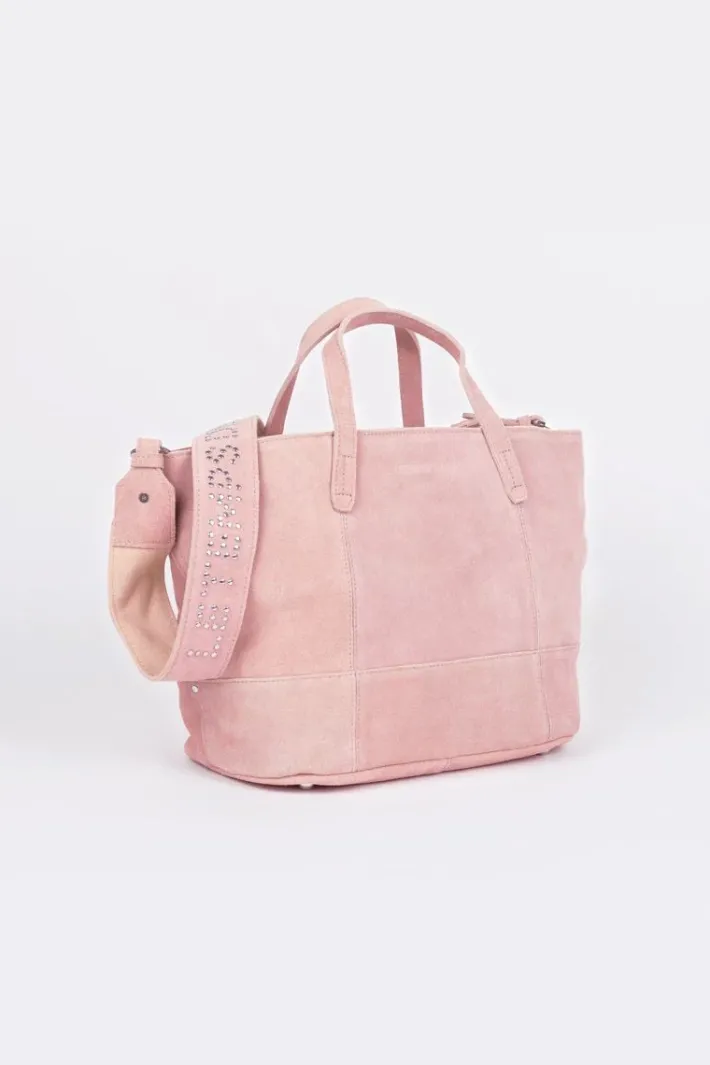 Le Temps des Cerises Sac Astier En Cuir Suede Rose Poudre Powdery Pink Flash Sale