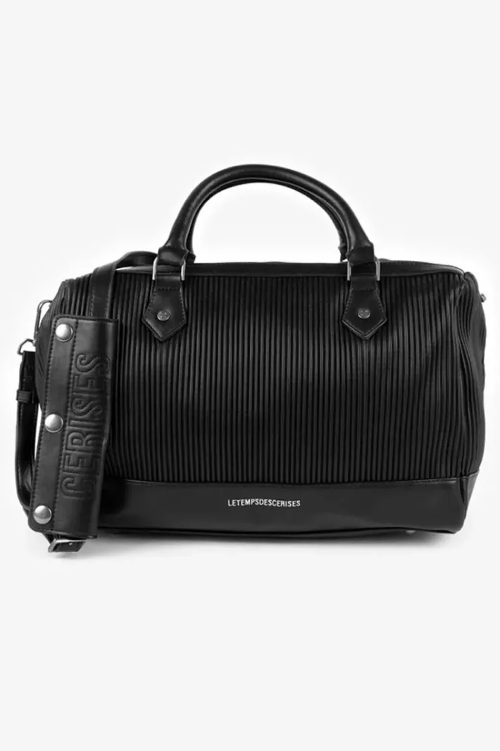 Le Temps des Cerises Sac Bowling Isaia Noir Plisse Black Clearance