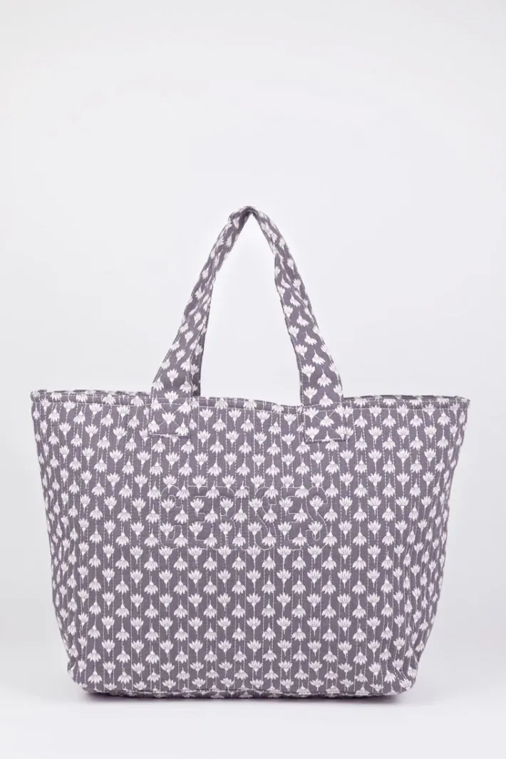 Le Temps des Cerises Sac Cabas Micky Gris A Motif Fleuri Grey Online