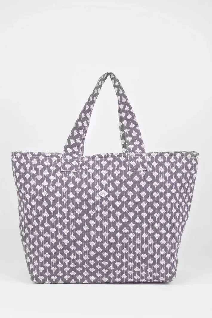 Le Temps des Cerises Sac Cabas Micky Gris A Motif Fleuri Grey Online