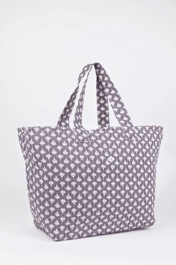 Le Temps des Cerises Sac Cabas Micky Gris A Motif Fleuri Grey Online