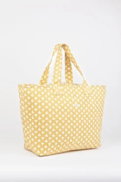 Le Temps des Cerises Sac Cabas Micky Jaune A Motif Fleuri Yellow Sale