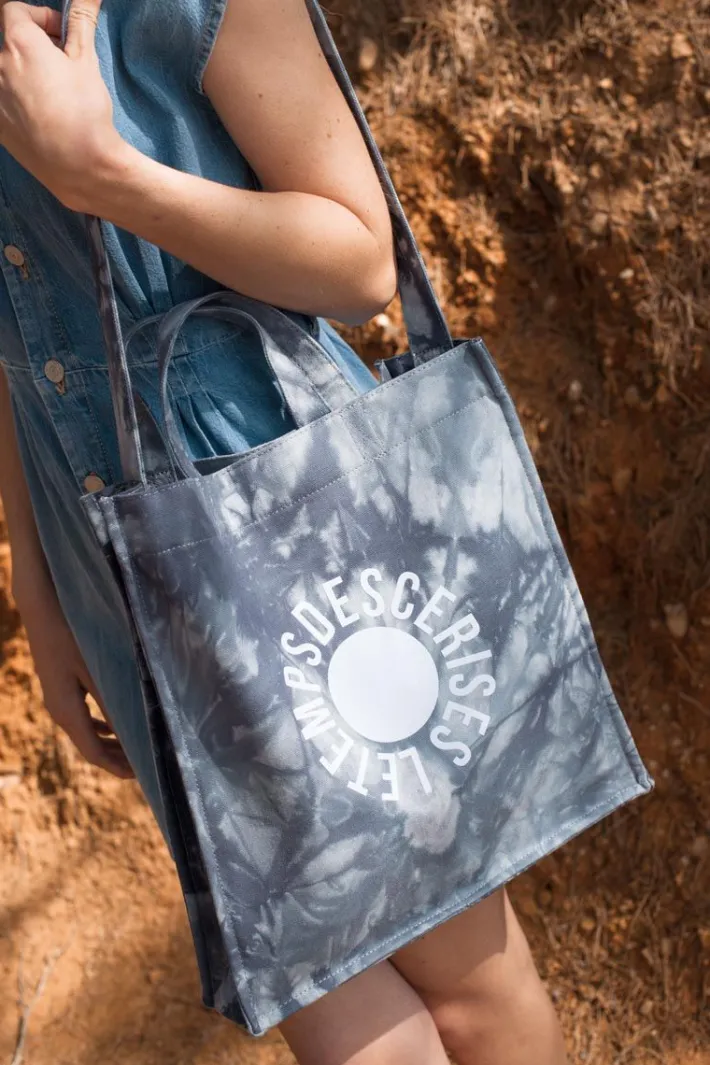 Le Temps des Cerises Sac De Shopping Lina Tie And Dye Bleu Gris Grey Best Sale