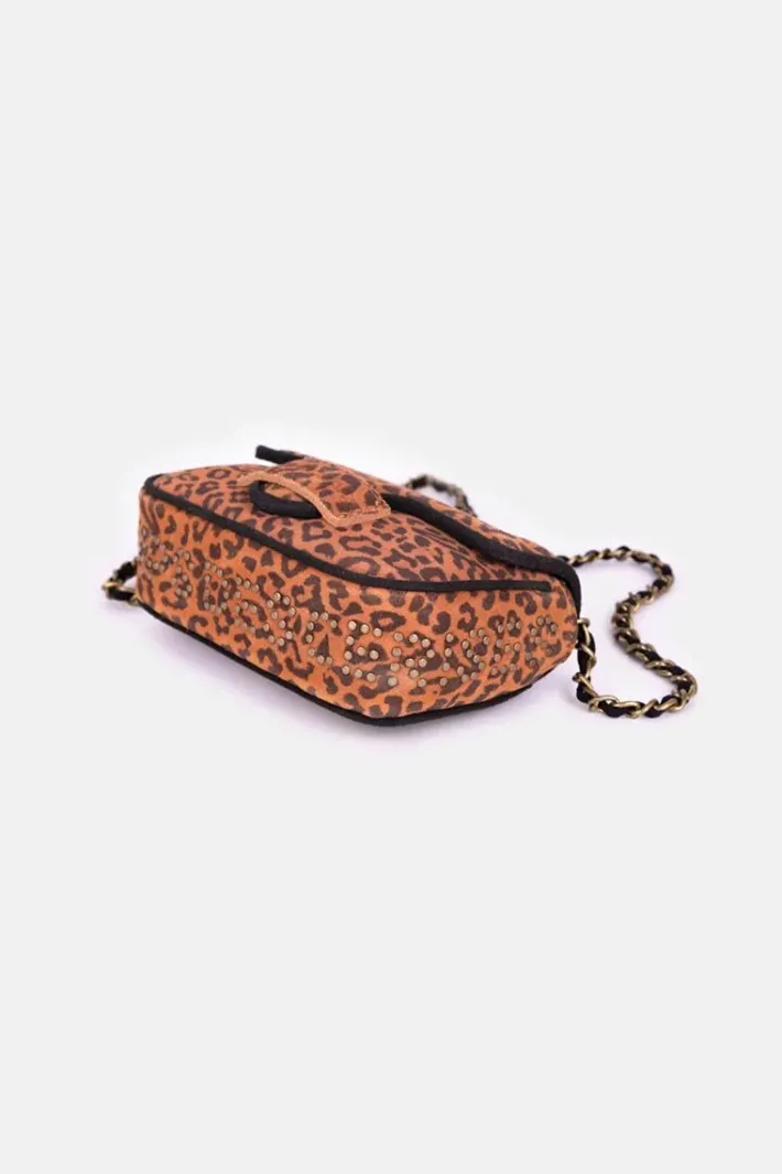 Le Temps des Cerises Sac Klelia En Cuir Suede Leopard Best