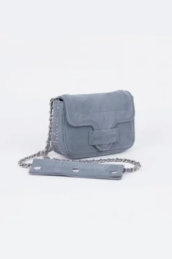 Le Temps des Cerises Sac Klelia En Cuir Suede Bleu Gris Denim Discount