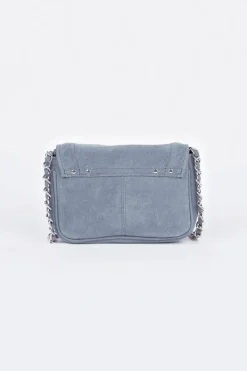 Le Temps des Cerises Sac Klelia En Cuir Suede Bleu Gris Denim Discount