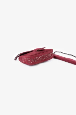 Le Temps des Cerises Sac Klelia En Cuir Suede Bordeaux Rouge Fonce Cheap
