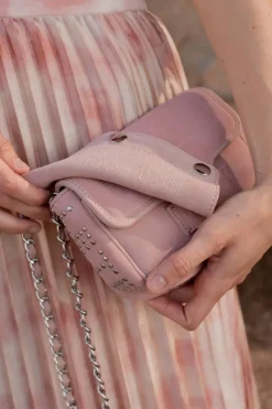 Le Temps des Cerises Sac Klelia En Cuir Suede Rose Poudre Powdery Pink Flash Sale