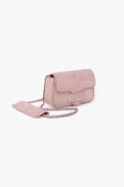 Le Temps des Cerises Sac Klelia En Cuir Suede Rose Poudre Powdery Pink Flash Sale