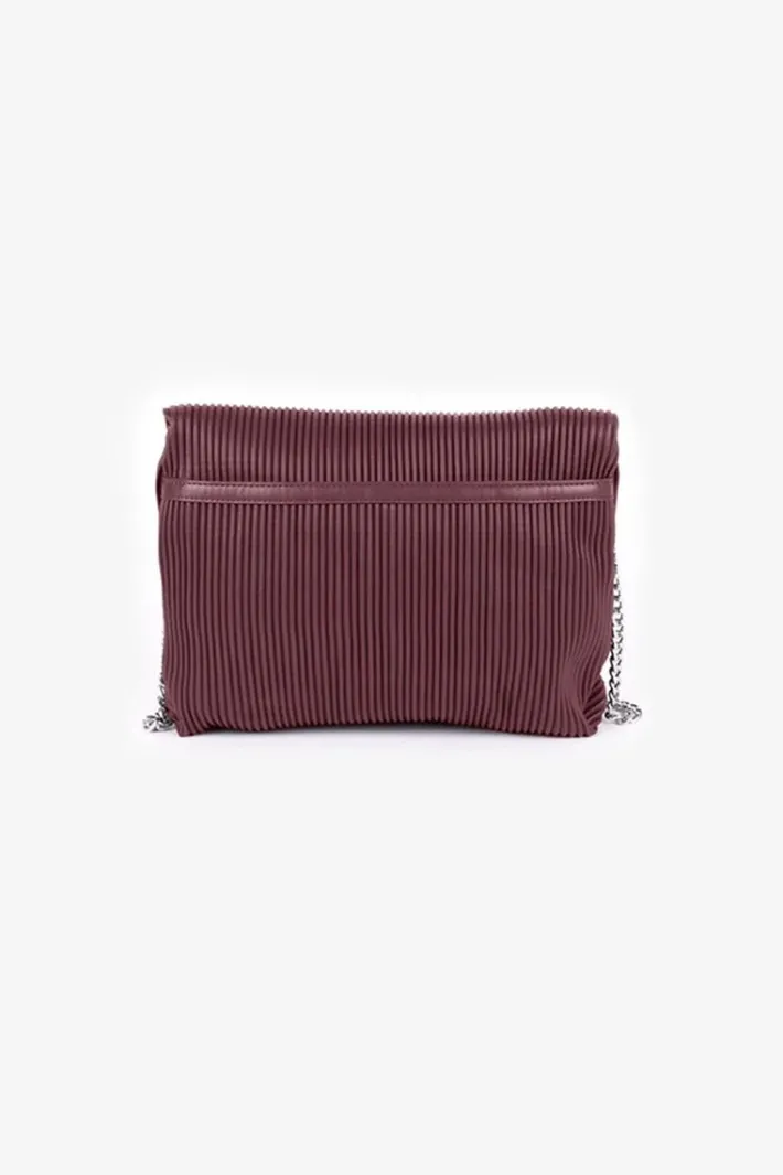 Le Temps des Cerises Sac Leter Bordeaux Plisse Rouge Fonce Hot