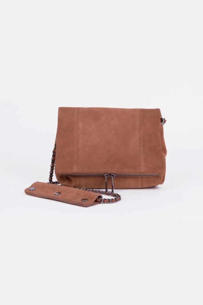 Le Temps des Cerises Sac Leter En Cuir Suede Camel Best Sale
