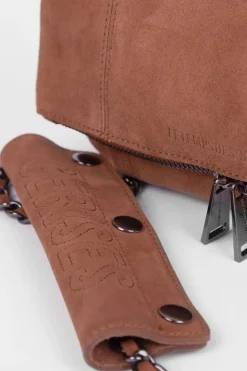 Le Temps des Cerises Sac Leter En Cuir Suede Camel Best Sale