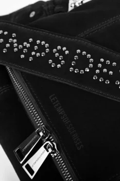 Le Temps des Cerises Sac Leter En Cuir Suede Noir Black Fashion