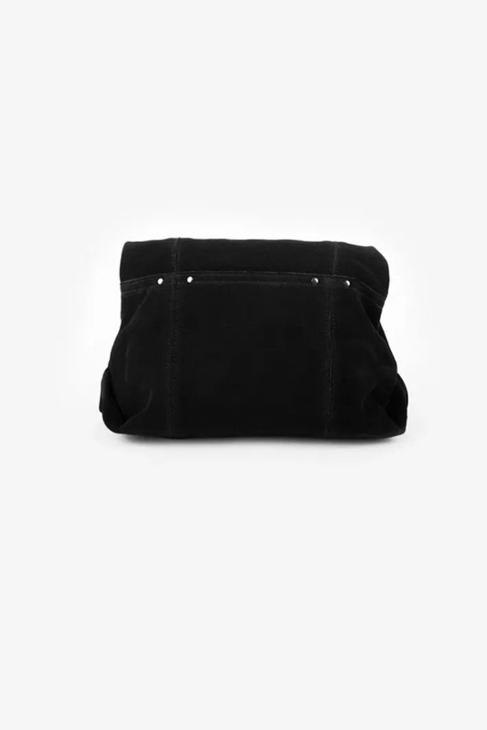 Le Temps des Cerises Sac Leter En Cuir Suede Noir Black Fashion