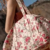 Le Temps des Cerises Sac Week-End Lisia A Motif Fleuri Rose Pink Hot