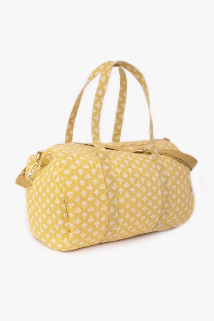 Le Temps des Cerises Sac Week-End Lisia Jaune A Motif Fleuri Yellow Shop