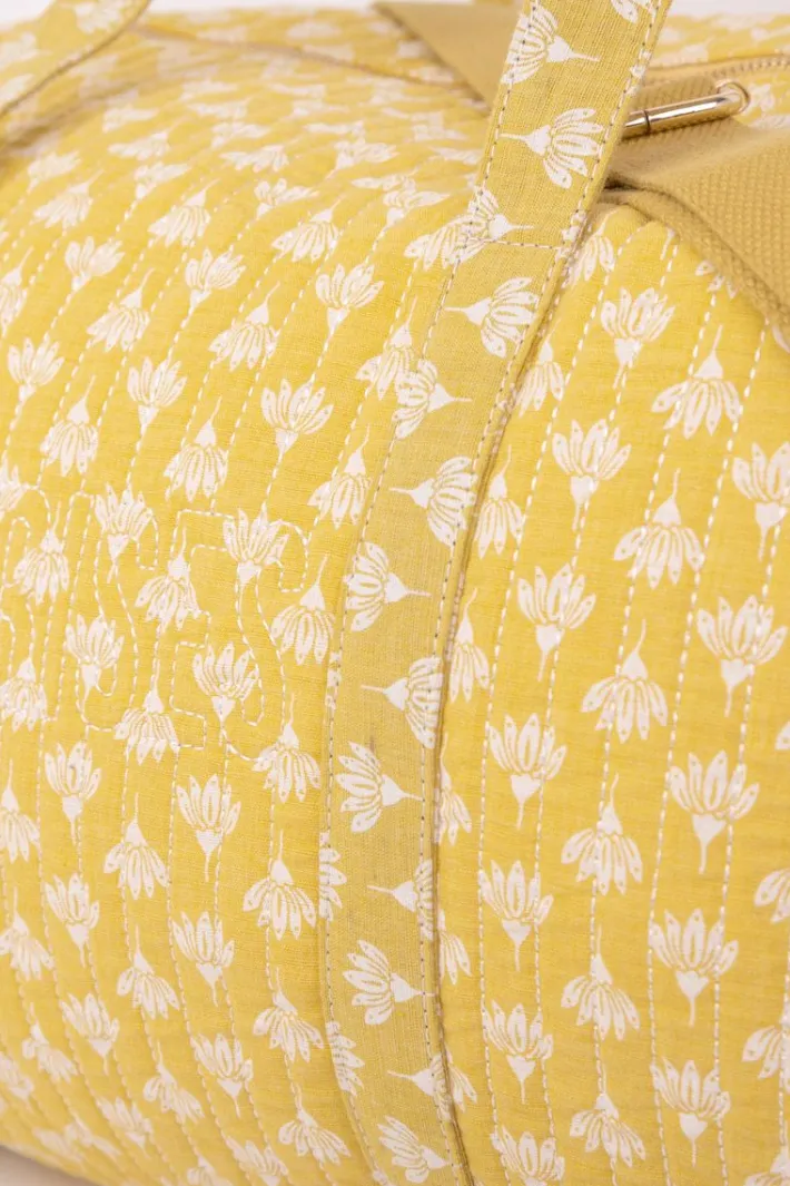 Le Temps des Cerises Sac Week-End Lisia Jaune A Motif Fleuri Yellow Shop