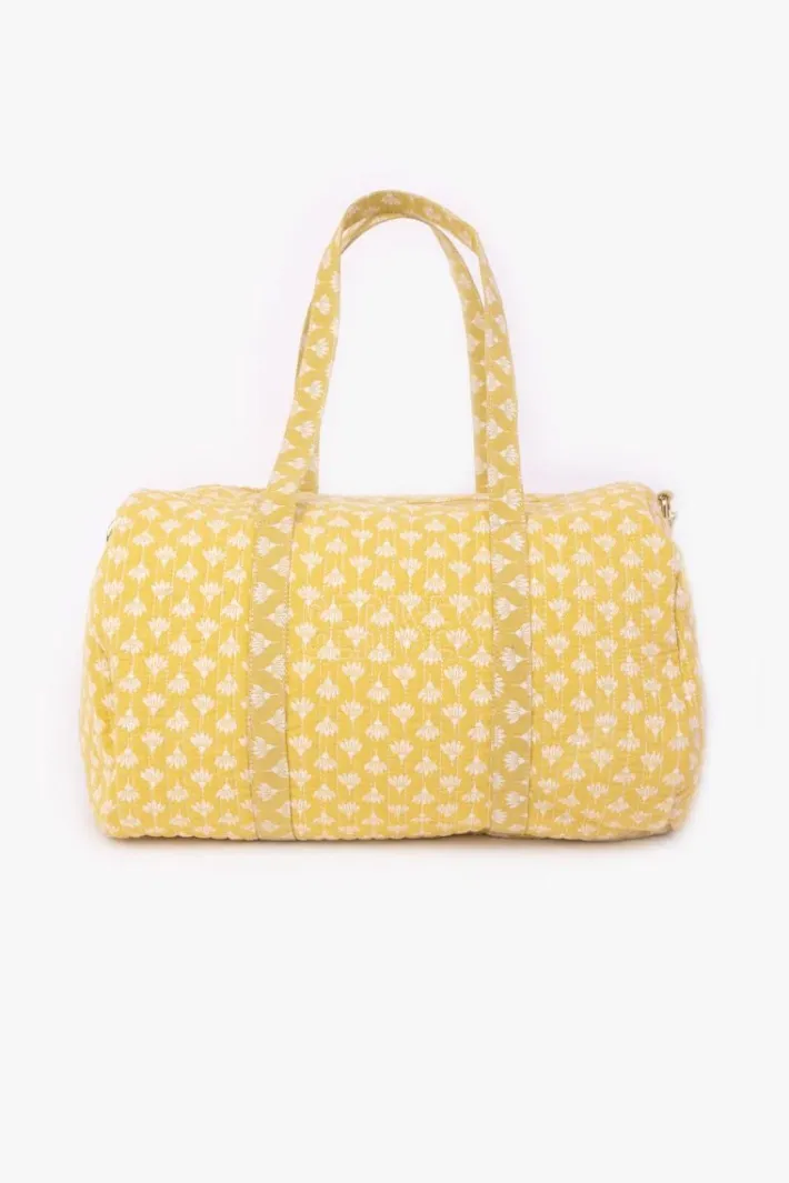 Le Temps des Cerises Sac Week-End Lisia Jaune A Motif Fleuri Yellow Shop