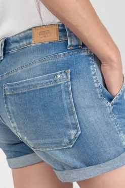 Le Temps des Cerises Short Bloom En Jeans Bleu Blue Discount