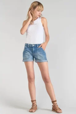 Le Temps des Cerises Short Bloom En Jeans Bleu Blue Discount
