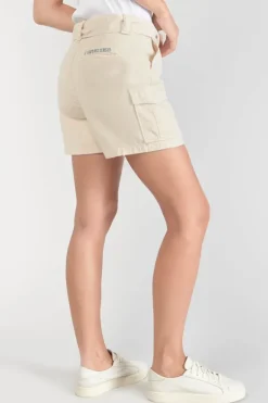 Le Temps des Cerises Short Kallist En Lin Melange Beige Ivory Online