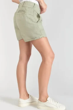 Le Temps des Cerises Short Pagode En Lin Kaki Clair Sea Spray Sale