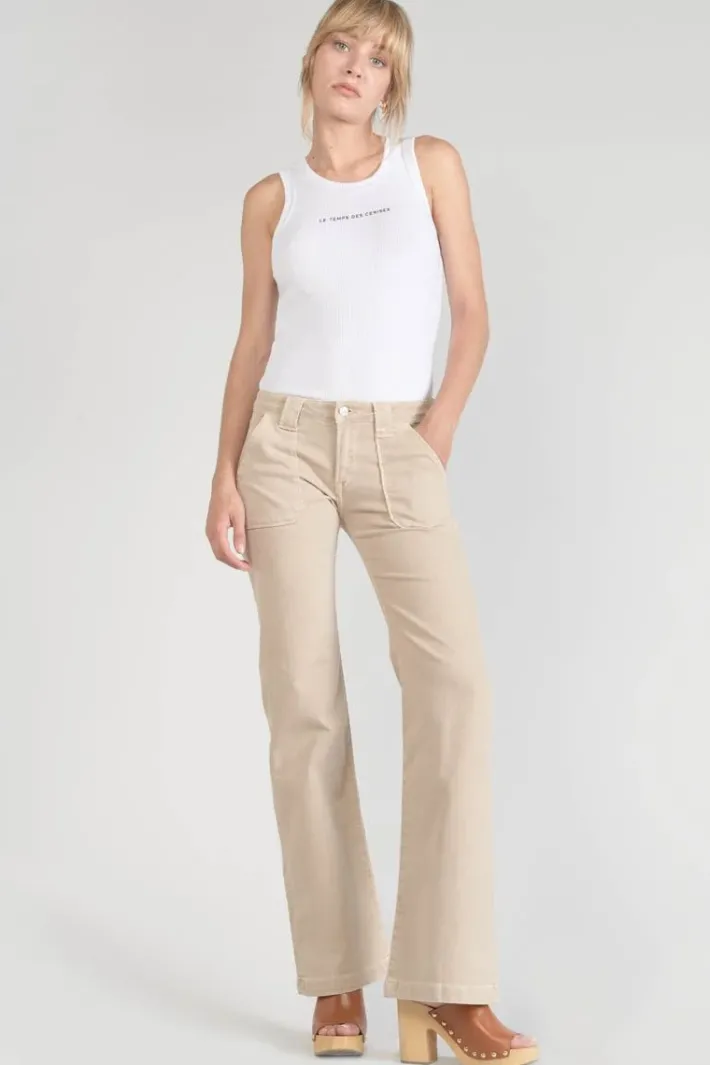 Le Temps des Cerises Sormiou Flare Jeans Beige Sable Desert Cheap