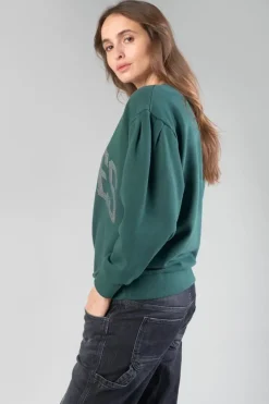 Le Temps des Cerises Sweat Moa Vert Bouteille Imprime Green Bottle Outlet