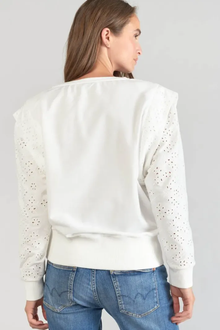 Le Temps des Cerises Sweat Plume Ajoure Blanc Ice Cream New