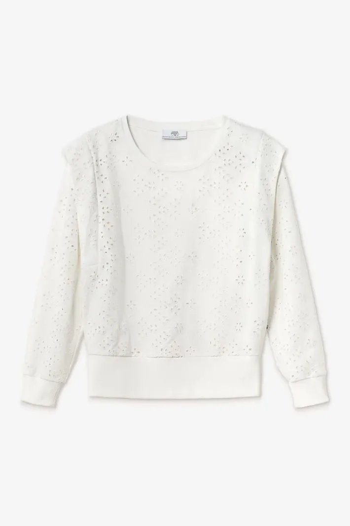 Le Temps des Cerises Sweat Plume Ajoure Blanc Ice Cream New