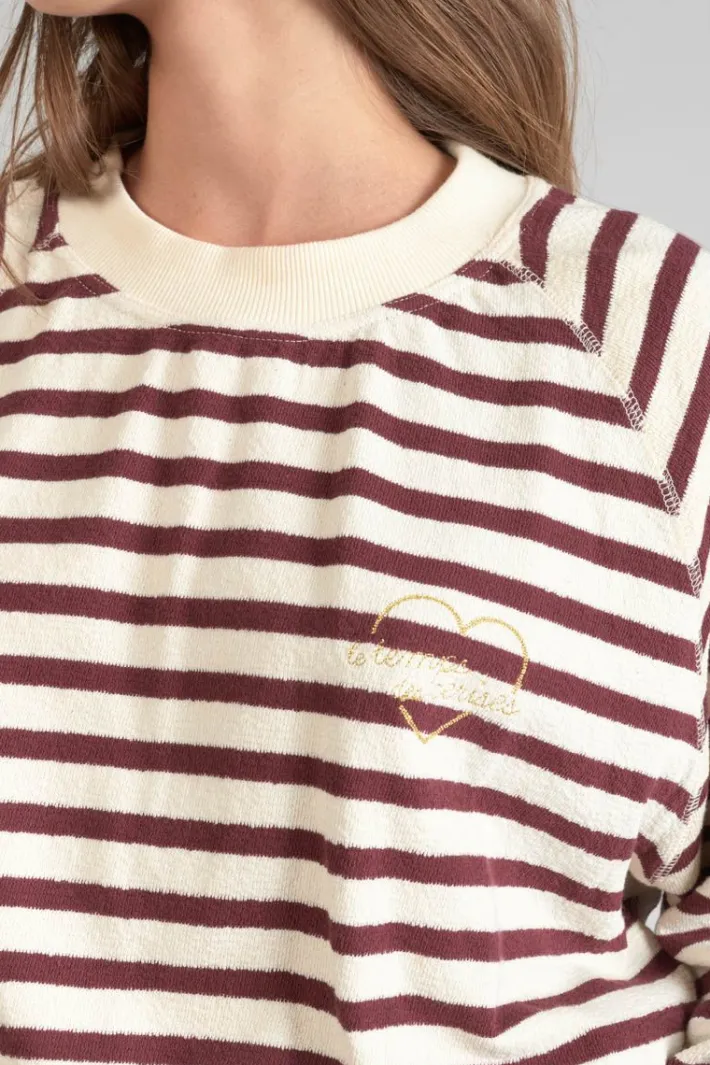 Le Temps des Cerises Sweatshirt Koa Mariniere Prune Ice Cream Outlet