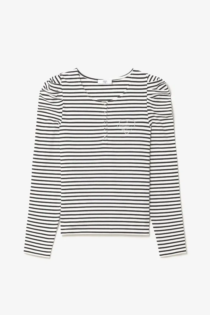 Le Temps des Cerises Top Demi A Rayures Noires Et Blanches Black/White Stripes Cheap